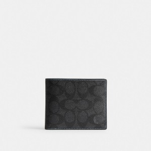 Coach 3 In 1 Wallet In Signature Canvas Brieftaschen Herren Grau | MGIKP-3267
