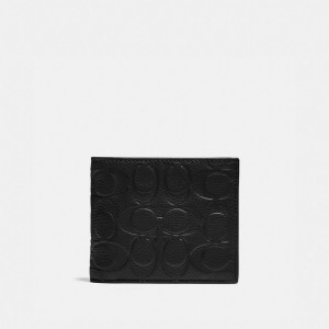 Coach 3 In 1 Wallet In Signature Leather Brieftaschen Herren Schwarz | TBDYZ-6891