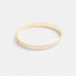 Coach 6 Mm Signature Enamel Bangle Schmuck Damen Gold | IYFDA-2785