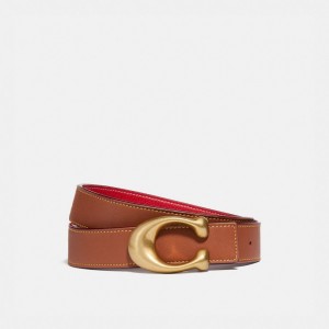 Coach C Hardware Reversible Belt, 32 Mm Gürtel Damen Rot | CEXUV-1059