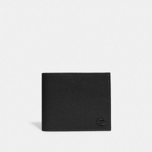 Coach Double Billfold Wallet Brieftaschen Herren Schwarz | GLJDV-5670