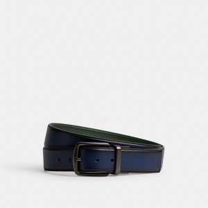 Coach Harness Buckle Cut To Size Reversible Belt, 38 Mm Gürtel Herren Tiefesblau Grün | HJMOI-0719