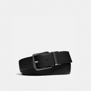 Coach Harness Buckle Cut To Size Reversible Belt, 38 Mm Gürtel Herren Schwarz | SZJIC-1085
