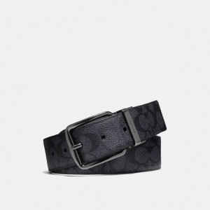 Coach Harness Buckle Cut To Size Reversible Belt, 38 Mm Gürtel Herren Grau Schwarz | XGSPV-9438