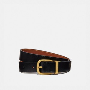 Coach Harness Buckle Reversible Belt, 25 Mm Gürtel Damen Schwarz | QVZBA-7206