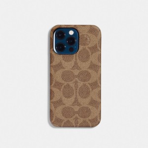 Coach Iphone 14 Pro Max Case In Signature Canvas Reisetasche Damen Braun | ZADWJ-4629