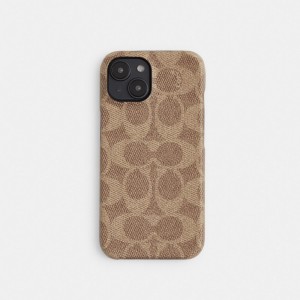 Coach Iphone 15 Plus Case In Signature Canvas Reisetasche Damen Beige | DWZIE-9643