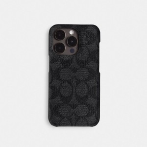 Coach Iphone 15 Pro Case In Signature Canvas Reisetasche Damen Grau | ZJXQH-6572