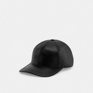 Coach Leather Baseball Hat Hüte Herren Schwarz | UOLRI-7853
