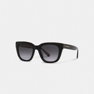 Coach Legacy Stripe Square Sunglasses Brillen Damen Schwarz | APZFI-8723