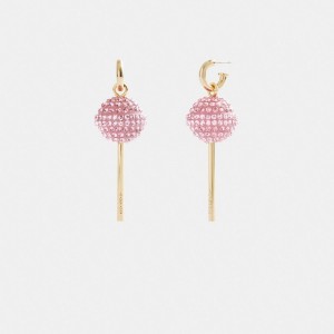 Coach Lollipop Earrings Schmuck Damen Gold Rosa | ICAOL-4352
