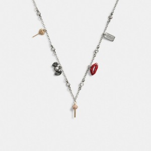 Coach Mini Candy Charm Necklace Schmuck Damen Silber Mehrfarbig | VNHXK-8319