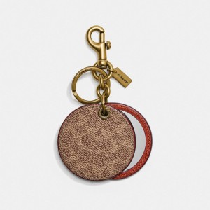 Coach Mirror Bag Charm In Signature Canvas Schmuck Damen Braun Rot | IUXST-1925