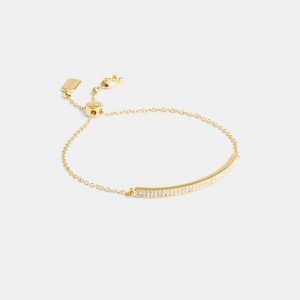 Coach Pave Bar Slider Bracelet Schmuck Damen Gold | QYCEJ-6350