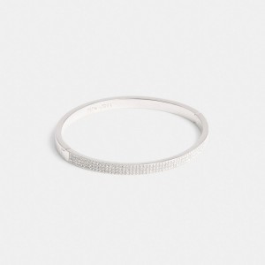 Coach Pave Hinged Bangle Schmuck Damen Silber | AIRLE-0327