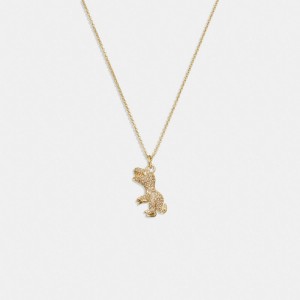 Coach Pave Rexy Necklace Schmuck Damen Gold | SVABX-9607