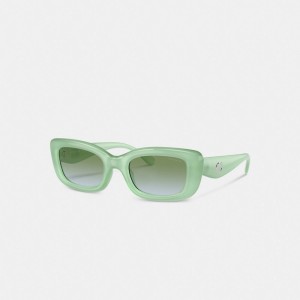Coach Pillow Tabby Narrow Rectangle Sunglasses Brillen Damen Mintfarben | WMONR-0946