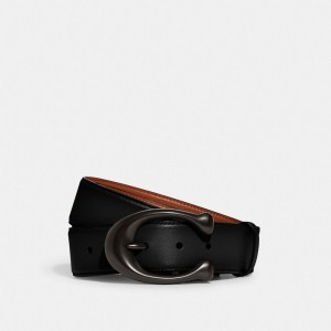 Coach Signature Buckle Cut To Size Reversible Belt, 38 Mm Gürtel Herren Schwarz | MLCNE-7589