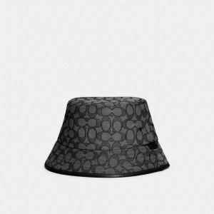 Coach Signature Jacquard Bucket Hat Hüte Herren Grau | RWMQH-3894