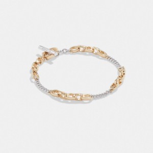 Coach Signature Mixed Chain Bracelet Schmuck Damen Gold Silber | THOJW-1768