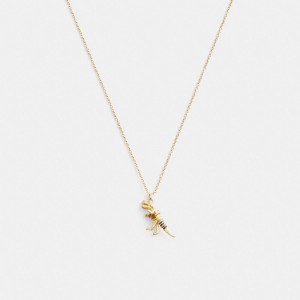 Coach Skeletal Rexy Pendant Necklace Schmuck Damen Gold Mehrfarbig | RVEXA-4195