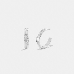 Coach Tabby Hoop Earrings Schmuck Damen Silber | CLUIG-3520