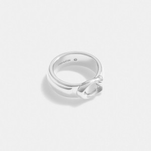 Coach Tabby Ring Schmuck Damen Silber | IHEGM-6389