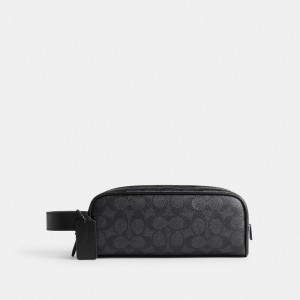 Coach Travel Kit In Signature Canvas Reisetasche Herren Grau | TGRLD-4879